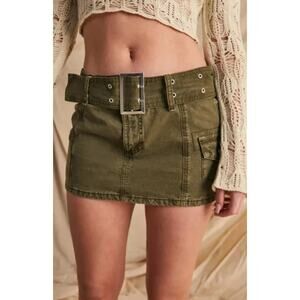 BDG Urban Outfitters Khaki Green Cargo Belted Mini Skirt Size S